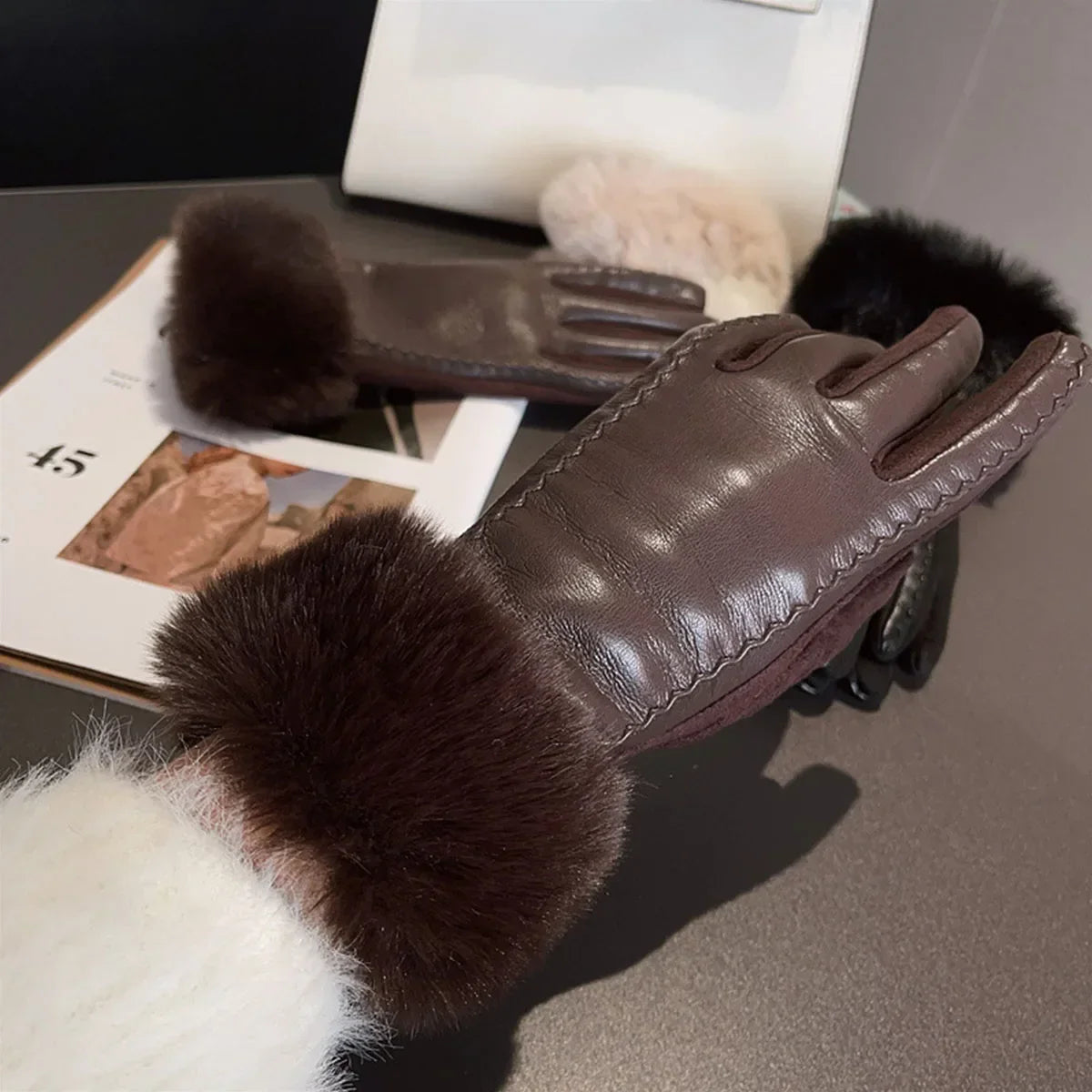 Ashley | Guantes Cuero PU