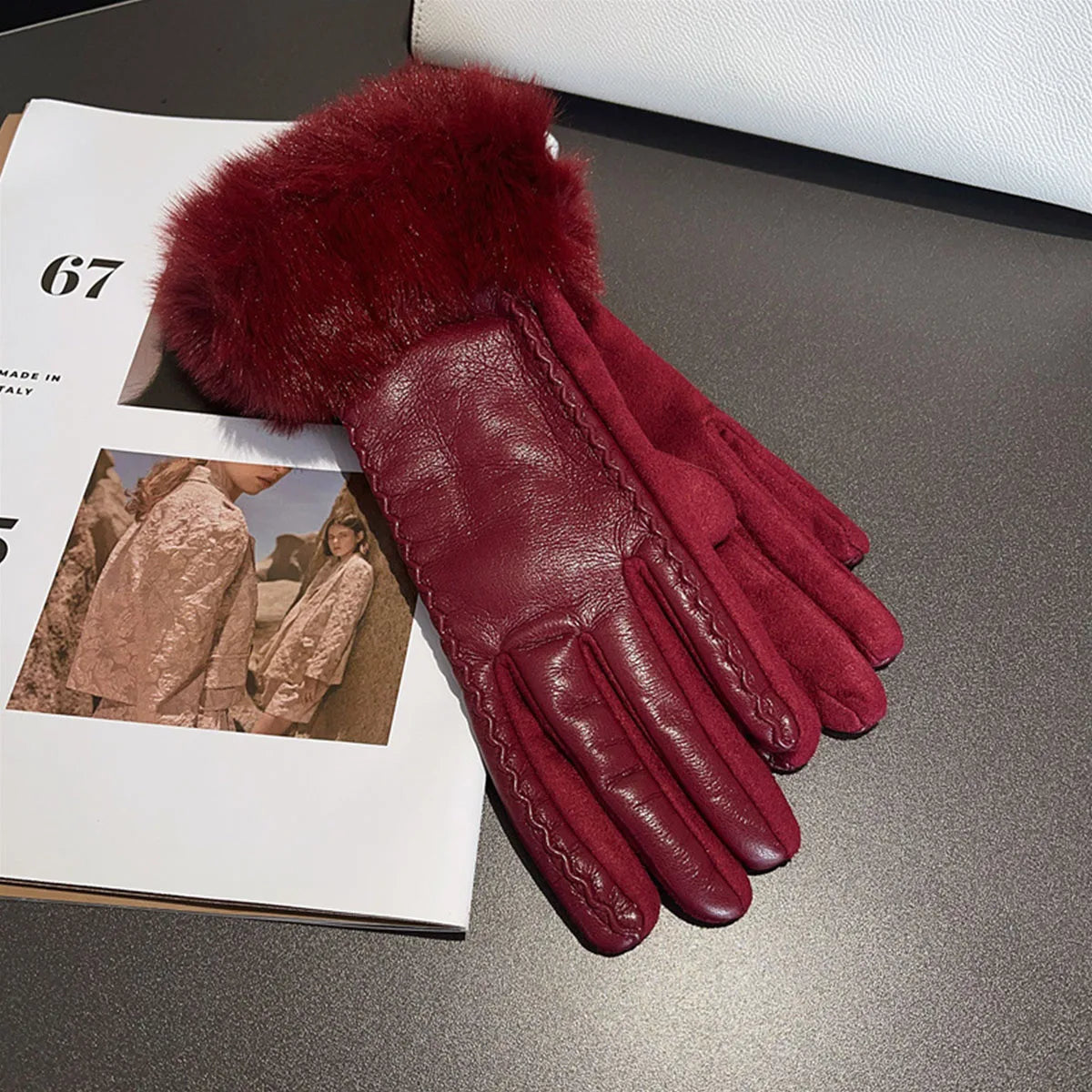 Ashley | Guantes Cuero PU