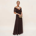 Salerno | Vestido Largo Mujer Elegante Fluido - Escote V y Diseño Sofisticado