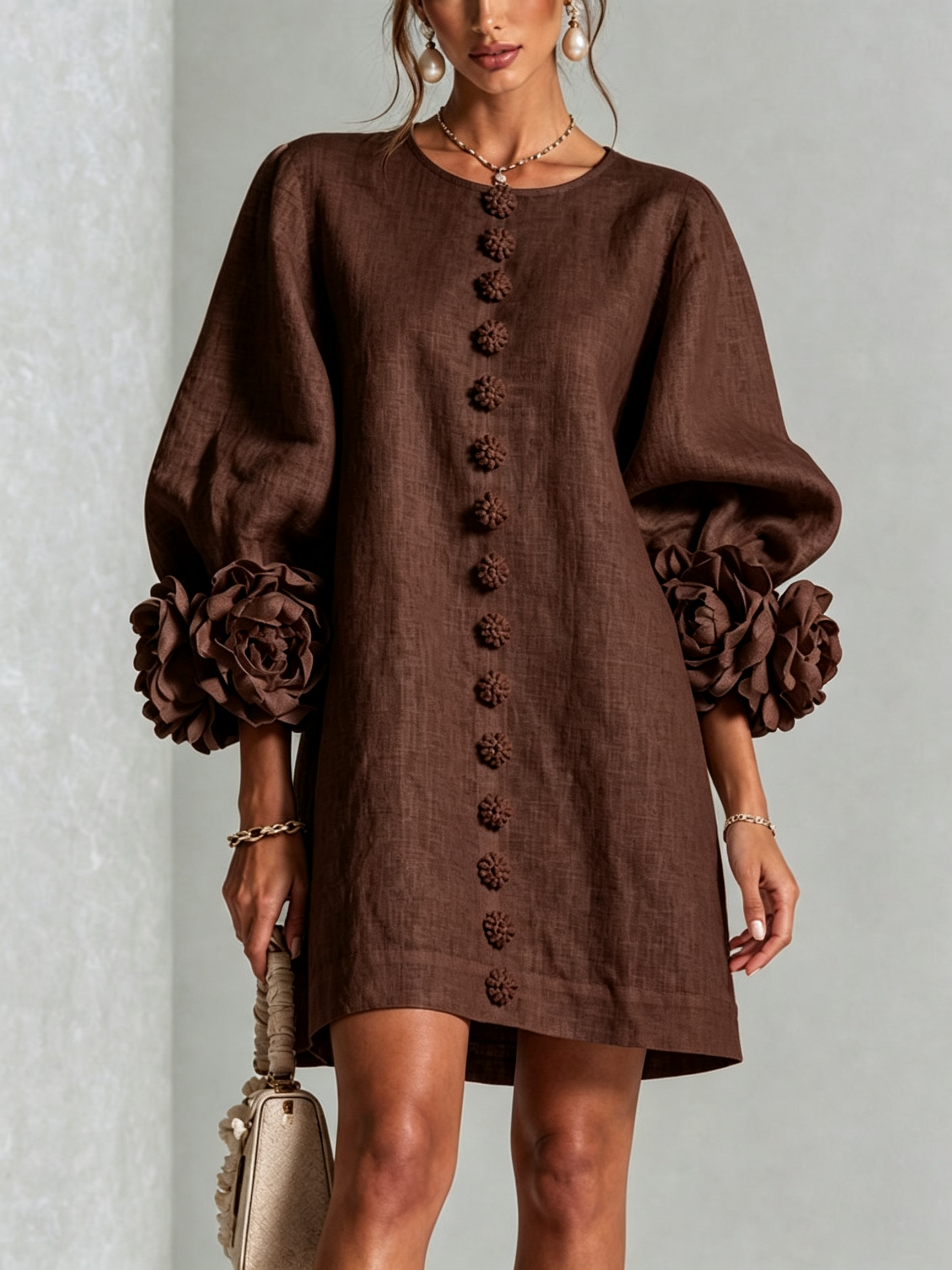 Normandía | Minivestido de lino texturizado
