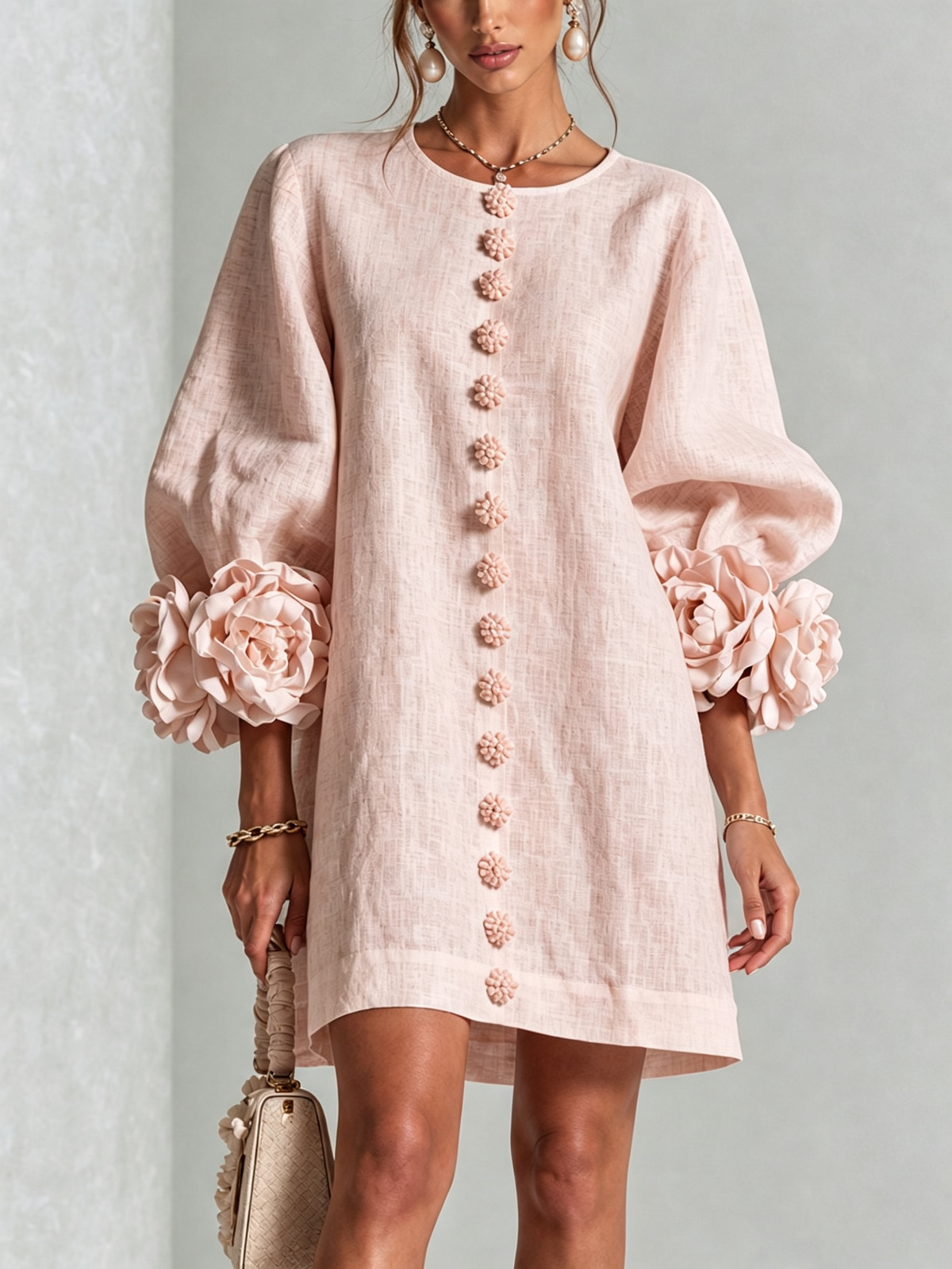 Normandía | Minivestido de lino texturizado