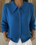 Cristina | Chaqueta de Punto con Cuello Camisero