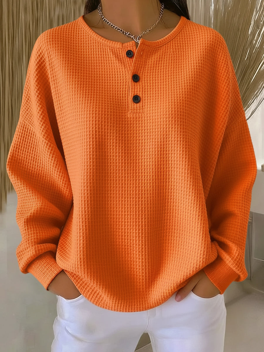 Amelia | Sudadera Henley Gofrada