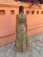 Florencia | Vestido Largo Floral con Escote Bajo