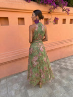 Florencia | Vestido Largo Floral con Escote Bajo