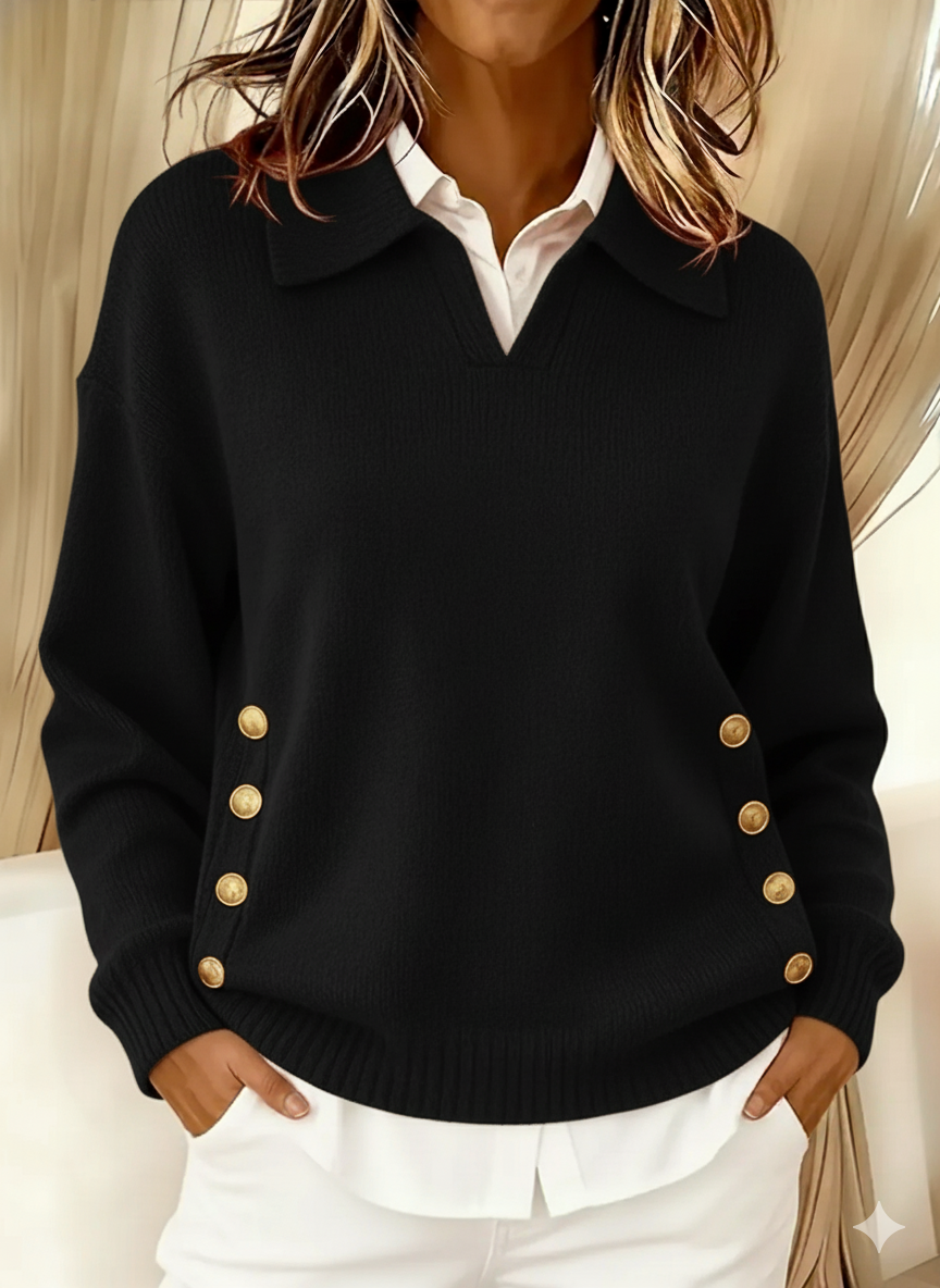 Yolanda | Jersey con Cuello Polo y Botones