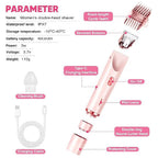 1PCS Women'S Bikini Trimmer, Electric Shaver, Dual Head Electric Razor, Two-In-One Women'S Body Shaver, and Ipx67 Waterproof Wet