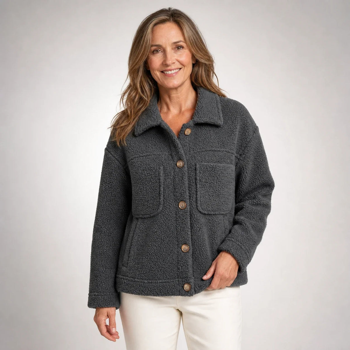 Rocío | Chaqueta de polar suave con botones