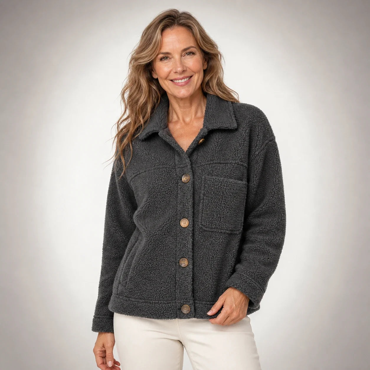 Rocío | Chaqueta de polar suave con botones