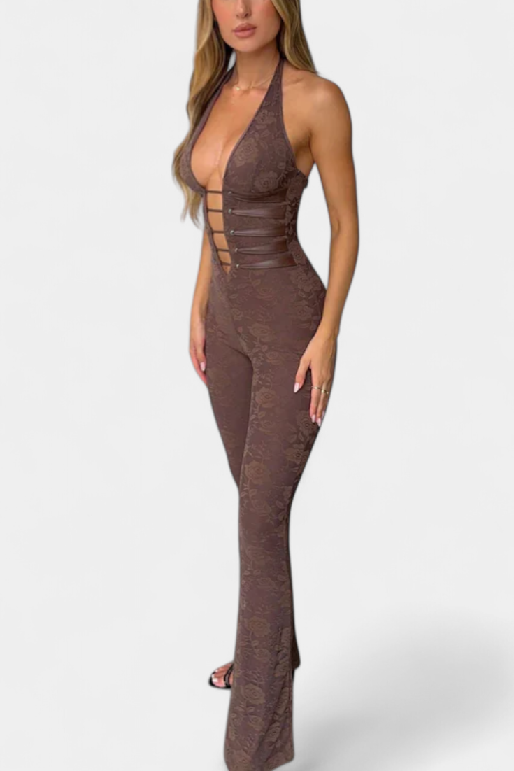 Kendra | Mono Halter de Encaje con Espalda Ajustable