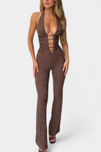 Kendra | Mono Halter de Encaje con Espalda Ajustable