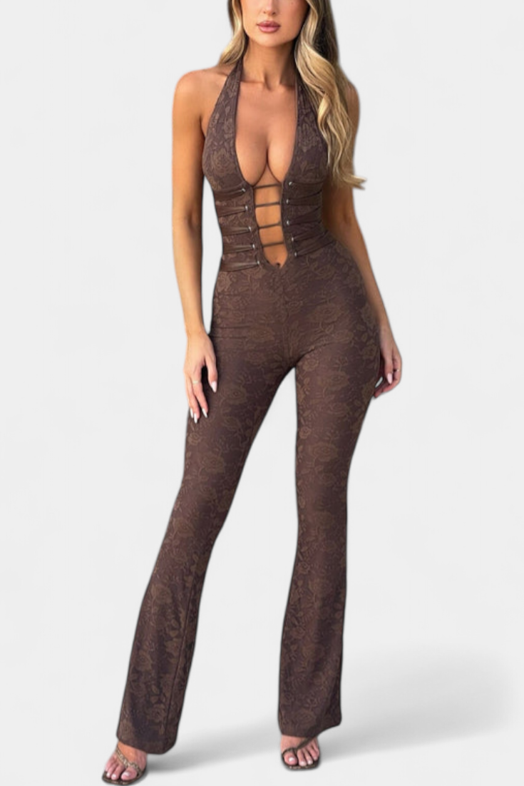 Kendra | Mono Halter de Encaje con Espalda Ajustable