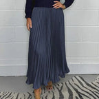 Positano | Vestido maxi con jersey y falda plisada