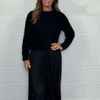 Positano | Vestido maxi con jersey y falda plisada