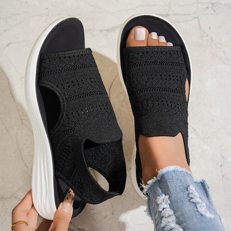 Iris | Sandalias con plataforma, de punto transpirable para mujer