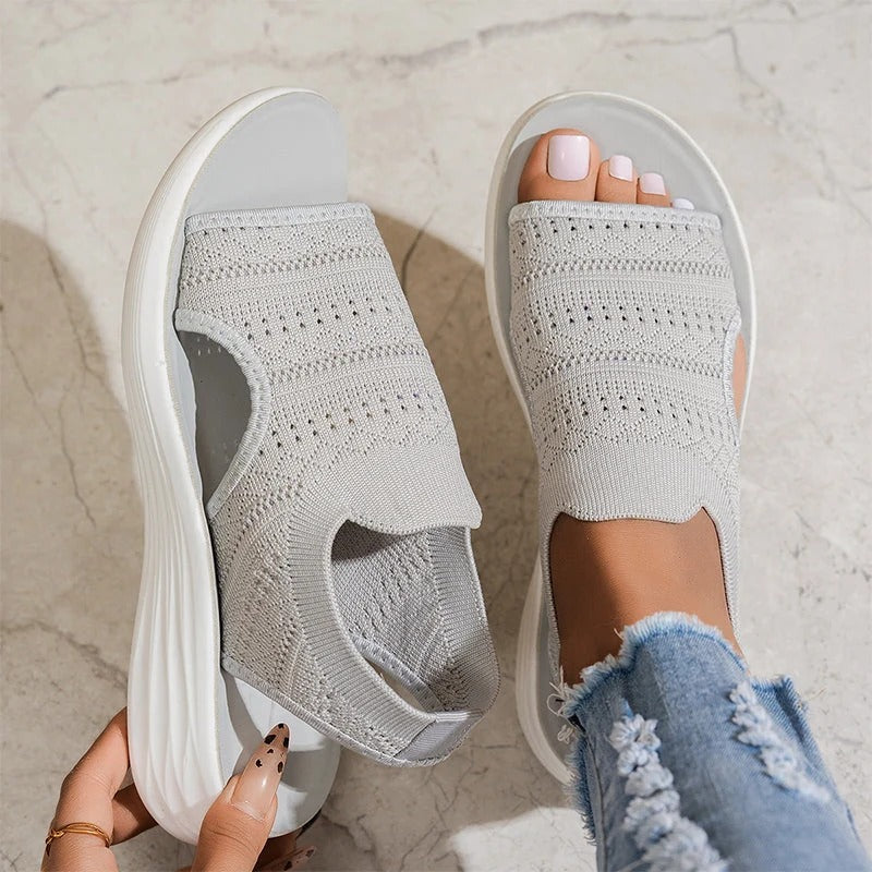 Iris | Sandalias con plataforma, de punto transpirable para mujer