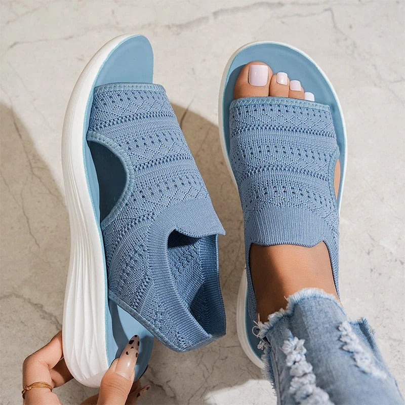 Iris | Sandalias con plataforma, de punto transpirable para mujer