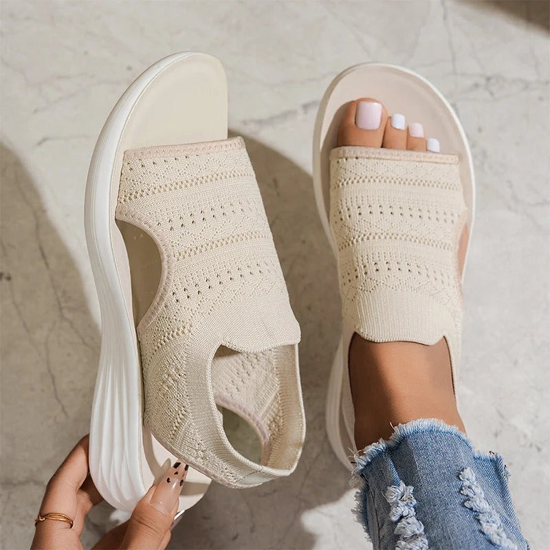 Iris | Sandalias con plataforma, de punto transpirable para mujer