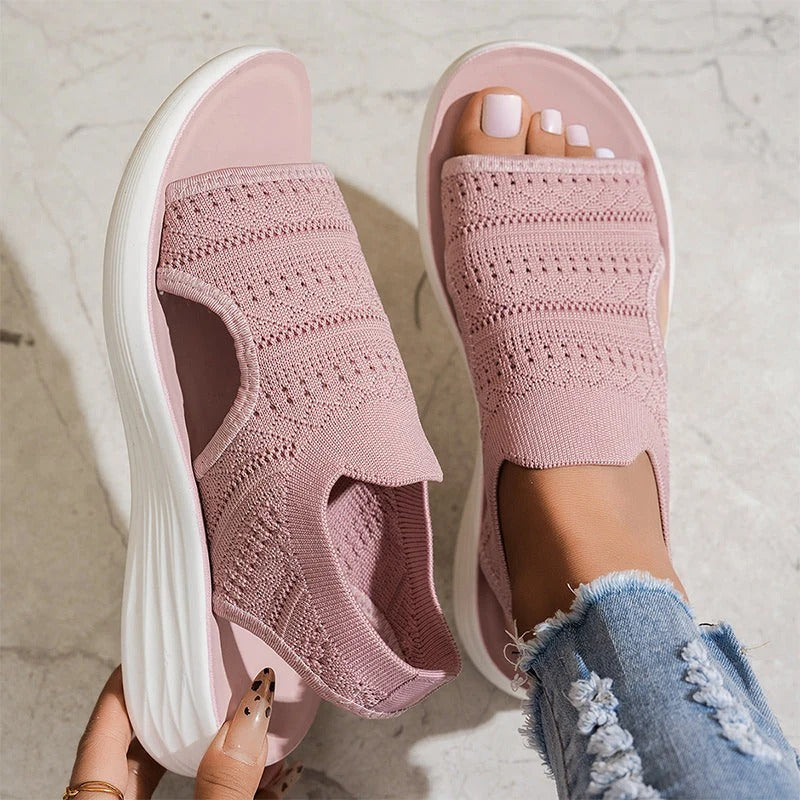 Iris | Sandalias con plataforma, de punto transpirable para mujer