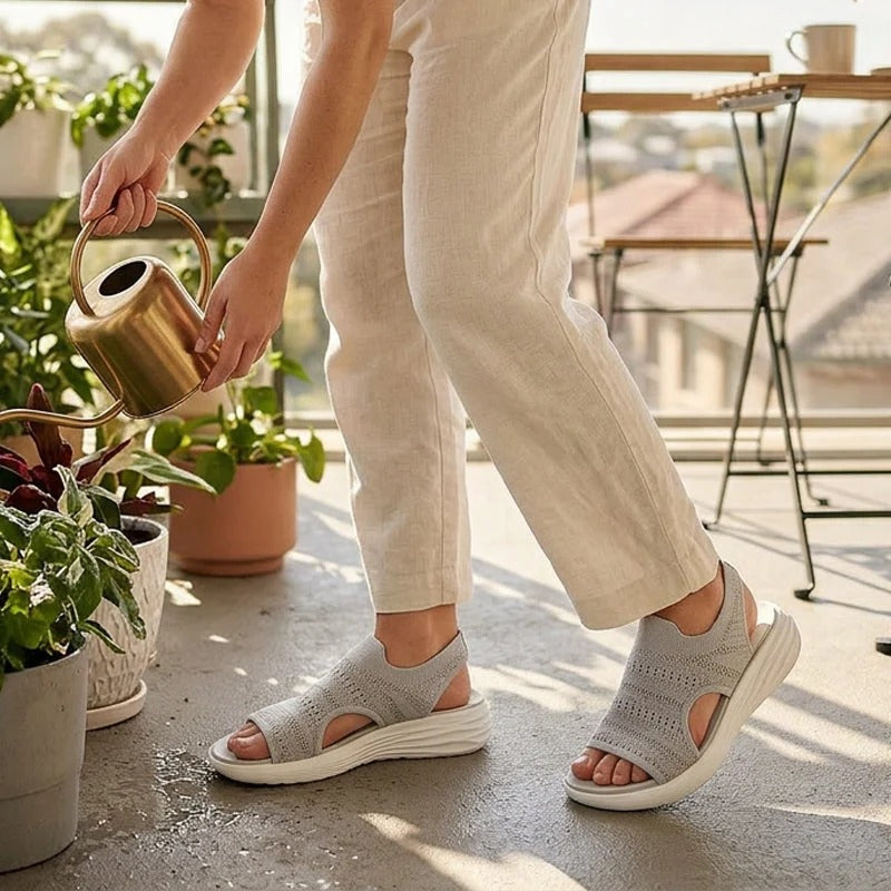 Iris | Sandalias con plataforma, de punto transpirable para mujer