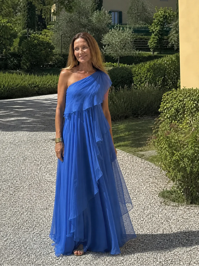 Matera | Vestido largo asimétrico con volantes