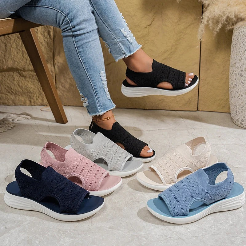 Iris | Sandalias con plataforma, de punto transpirable para mujer