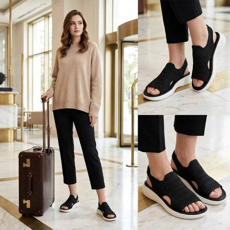 Iris | Sandalias con plataforma, de punto transpirable para mujer