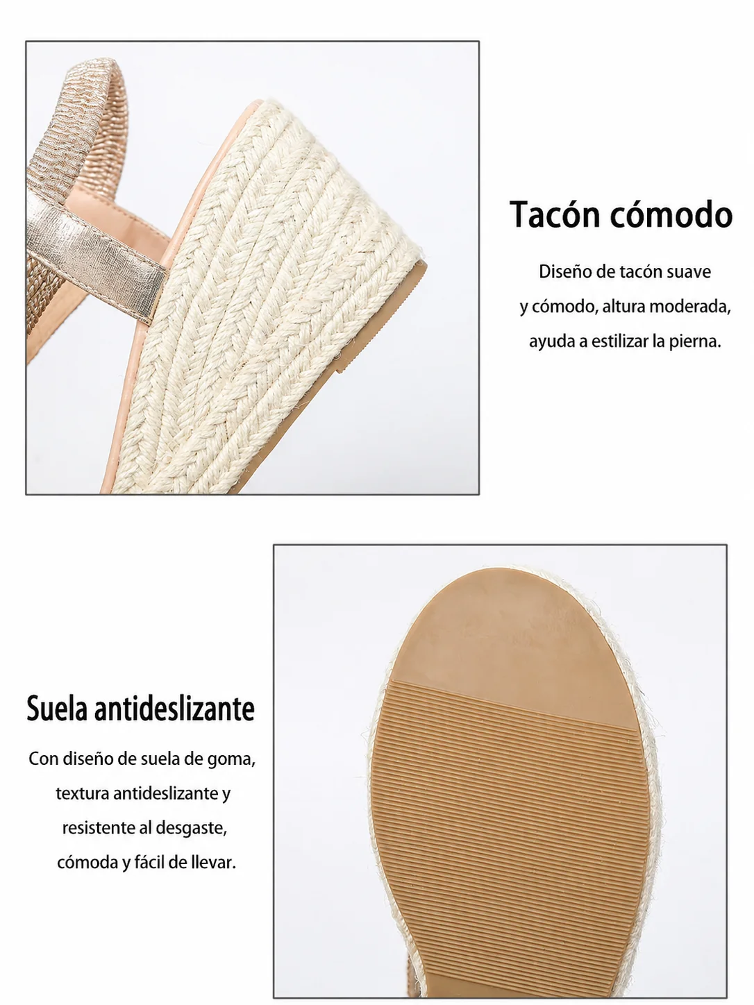 Mia | Sandalias de cuña con trenzado