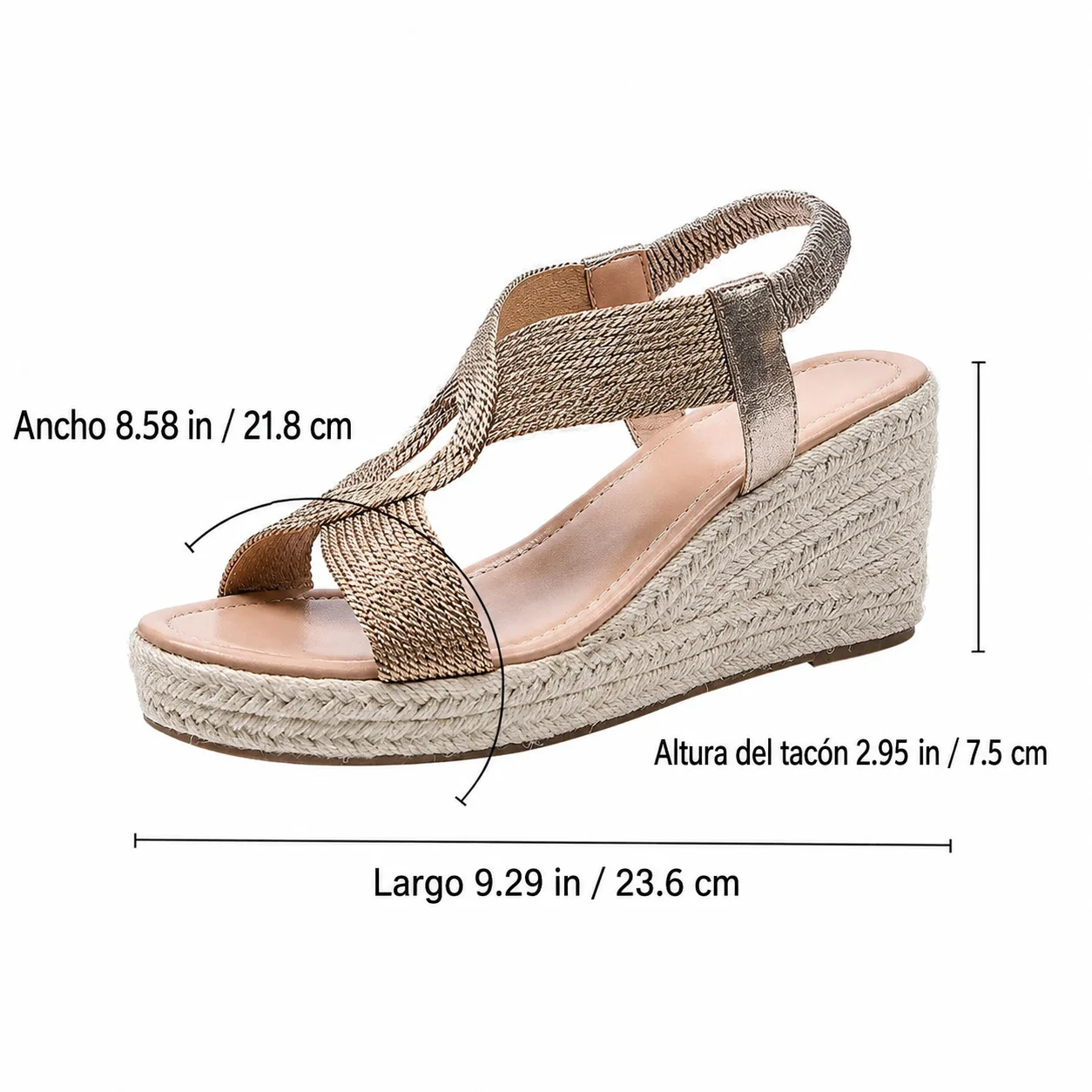 Mia | Sandalias de cuña con trenzado