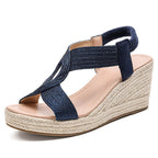Mia | Sandalias de cuña con trenzado