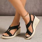 Mia | Sandalias de cuña con trenzado