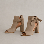 Magnolia | Sandalias mujer de tacón cuadrado con lazo elegante y punta abierta