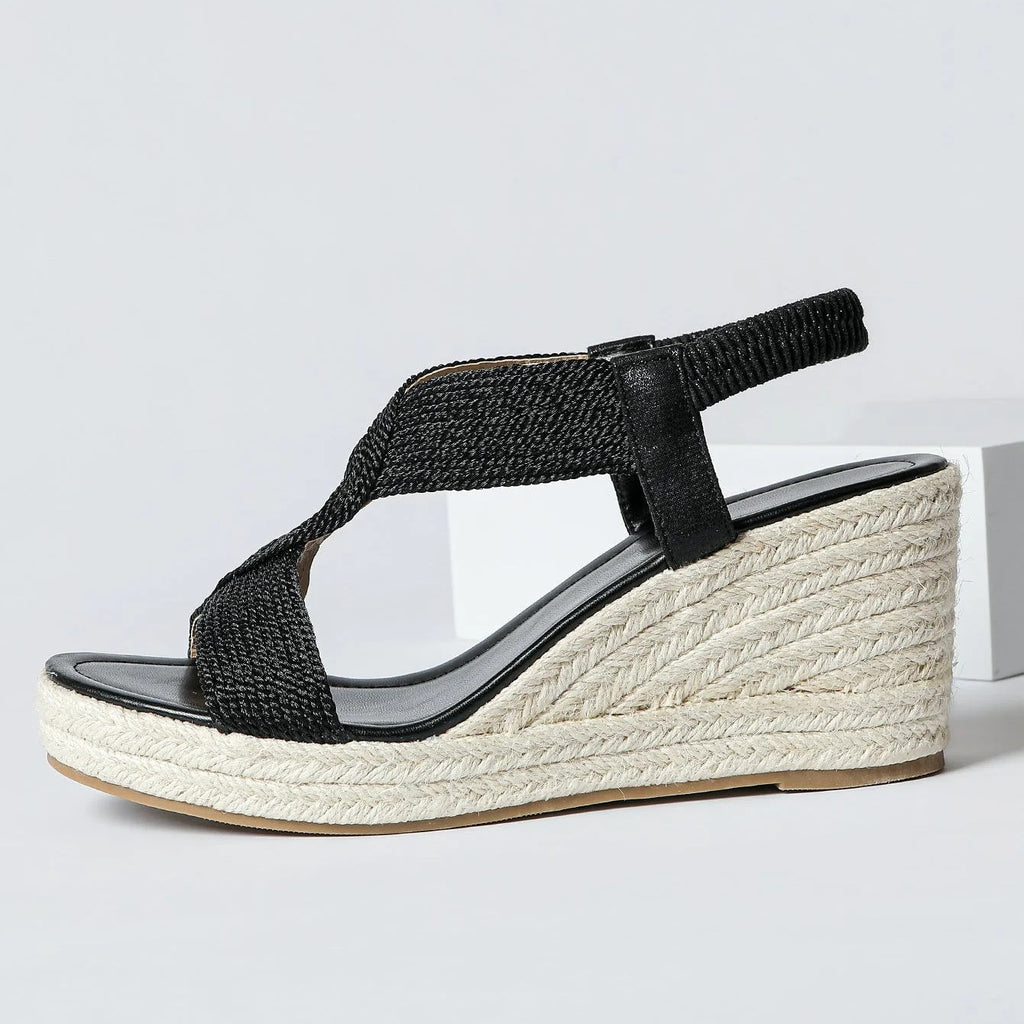 Mia | Sandalias de cuña con trenzado