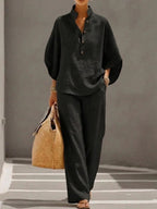 Livia | Conjunto Mujer Algodón y Lino Fluido – Estilo Elegante y Natural