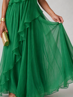 Matera | Vestido largo asimétrico con volantes