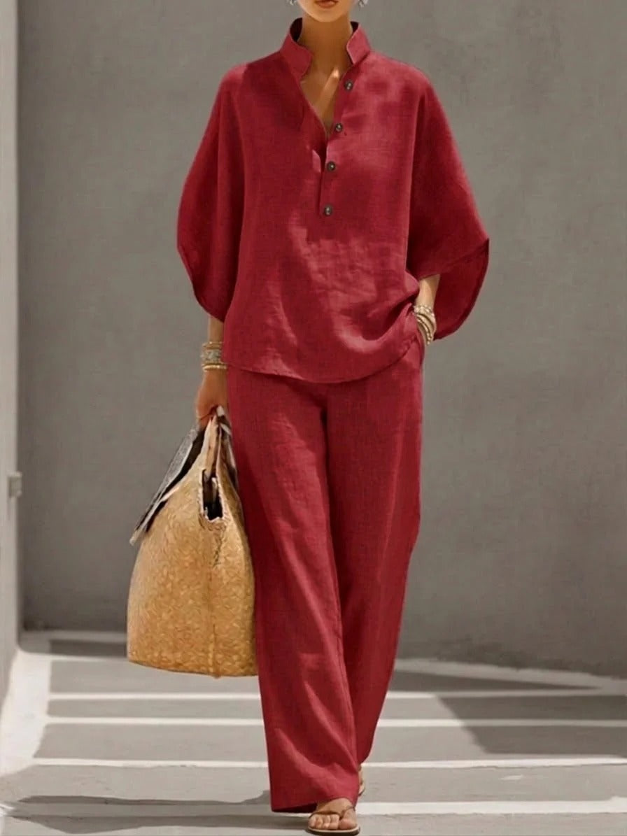 Livia | Conjunto Mujer Algodón y Lino Fluido – Estilo Elegante y Natural