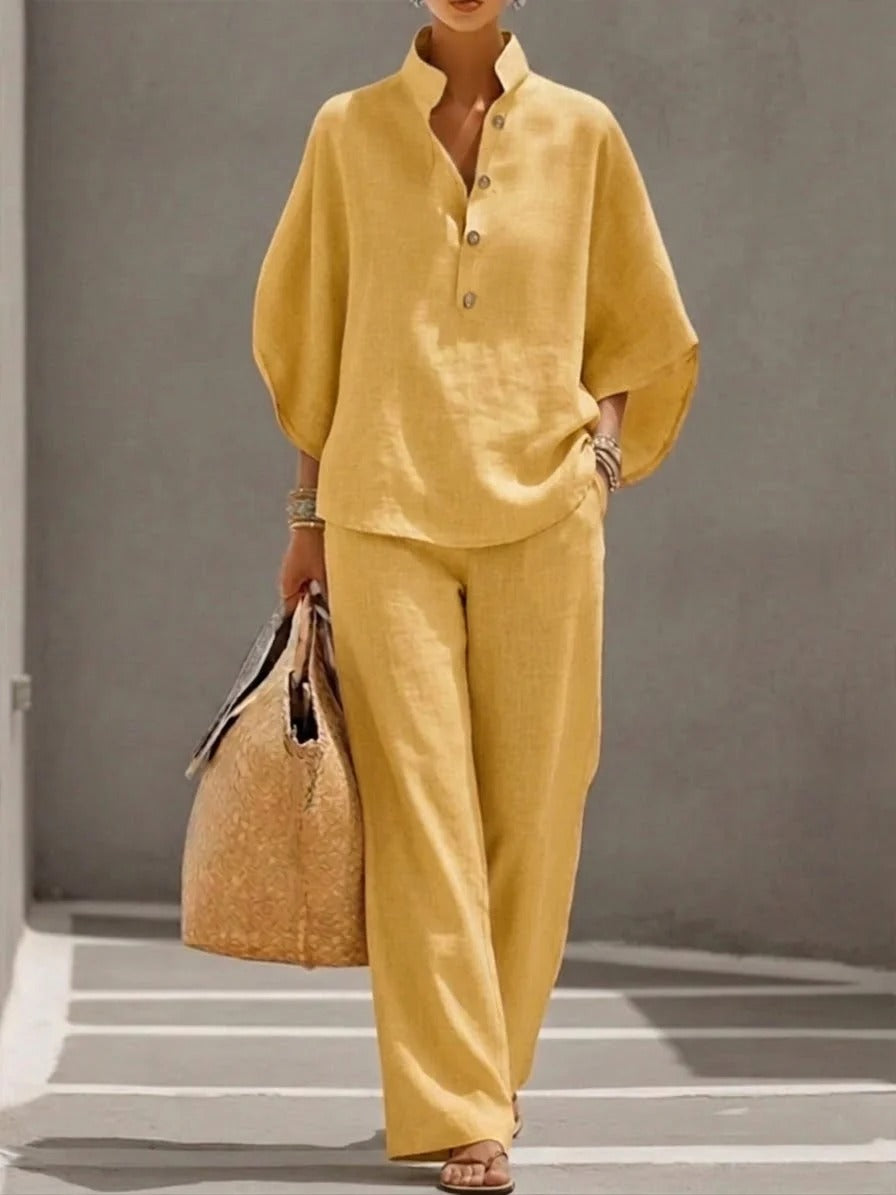 Livia | Conjunto Mujer Algodón y Lino Fluido – Estilo Elegante y Natural