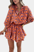 Yasmine | Mono Mini con Volantes y Estampado Ikat