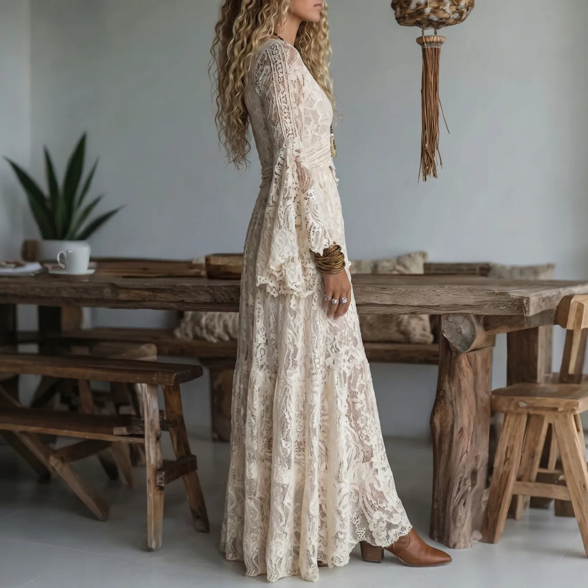 Roma | Vestido largo boho premium