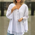 Olivia – Blusa de gasa con doble cremallera